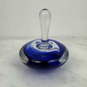 Artisan Crafted Handblown Glass Perfume Bottle Cobalt Blue